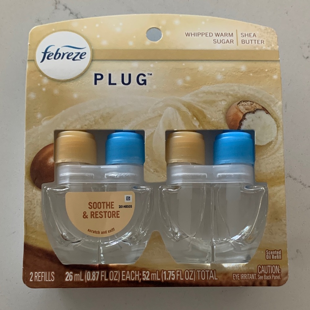 Febreze Plug Refill - 2 pack - Whipped Warm Sugar/Shea Butter. New